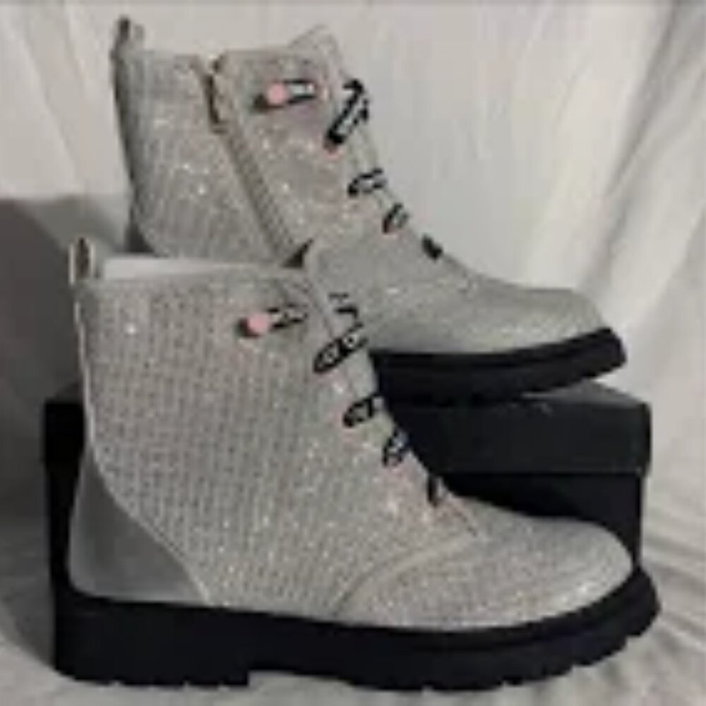 DKNY Rhinestone Combat Boots - Picture 5 of 10